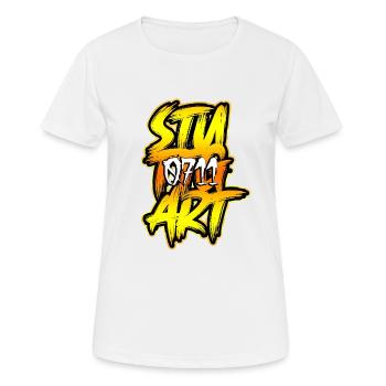 Stuttgart 0711 - Frauen T-Shirt atmungsaktiv - Weiß - Vorne - AI Model Female 172 dark (172cm)