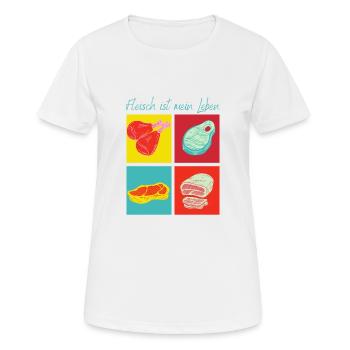 La viande mange la vie - T-shirt respirant Femme - blanc - Devant - AI Model Female 172 dark (172cm)