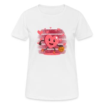 Joueur de basket-ball Heart Dunking de la Saint-Valentin - T-shirt respirant Femme - blanc - Devant - AI Model Female 172 dark (172cm)