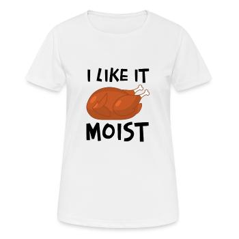 Ich mag es feucht - Frauen T-Shirt atmungsaktiv - Weiß - Vorne - AI Model Female 172 dark (172cm)