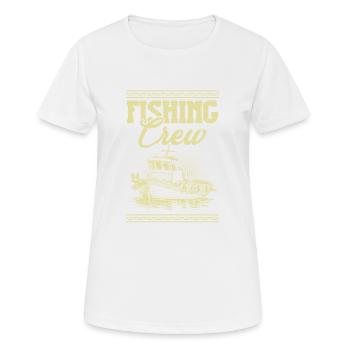 Fishing Crew - Frauen T-Shirt atmungsaktiv - Weiß - Vorne - AI Model Female 172 dark (172cm)