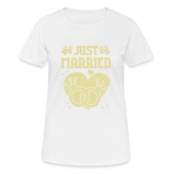 Just Married - Women's Breathable T-Shirt - white - Front - AI Model Female 172 dark (172cm)