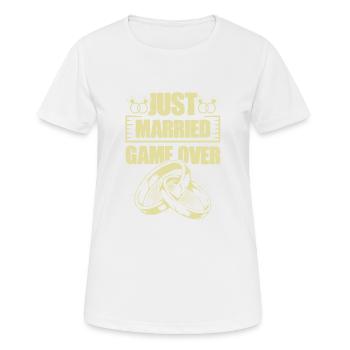 Just Married Game over - Women's Breathable T-Shirt - white - Front - AI Model Female 172 dark (172cm)