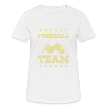 Fussball Team - Frauen T-Shirt atmungsaktiv - Weiß - Vorne - AI Model Female 172 dark (172cm)