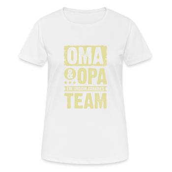 oma und opa team - Frauen T-Shirt atmungsaktiv - Weiß - Vorne - AI Model Female 172 dark (172cm)