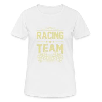 Racing Team - Frauen T-Shirt atmungsaktiv - Weiß - Vorne - AI Model Female 172 dark (172cm)