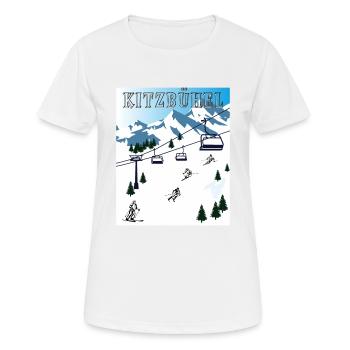 SCHI FAHREN KITZBÜHEL - Frauen T-Shirt atmungsaktiv - Weiß - Vorne - AI Model Female 172 dark (172cm)