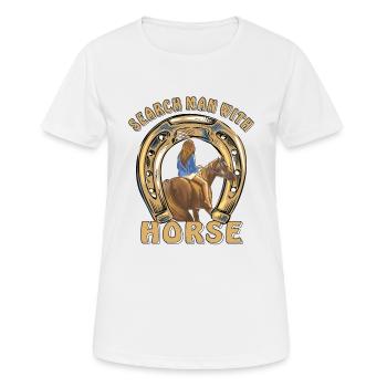SEARCH MAN WITH HORSE - Women's Breathable T-Shirt - white - Front - AI Model Female 172 dark (172cm)