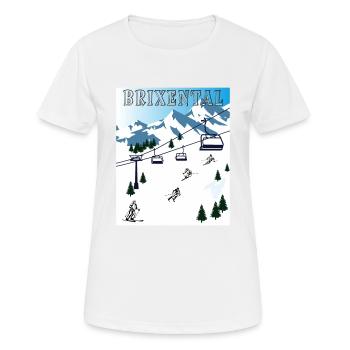 SCHI FAHREN BRIXENTAL - Frauen T-Shirt atmungsaktiv - Weiß - Vorne - AI Model Female 172 dark (172cm)