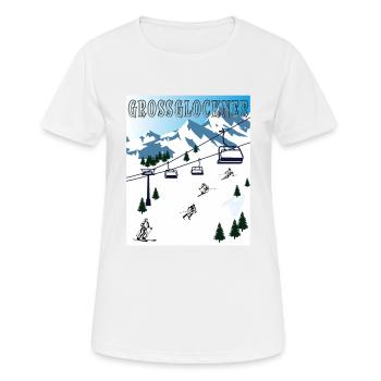 SCHI FAHREN GROßGLOCKNER - Frauen T-Shirt atmungsaktiv - Weiß - Vorne - AI Model Female 172 dark (172cm)