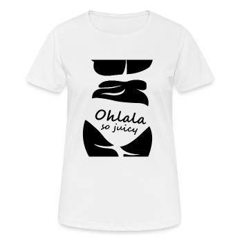 Ohlala si juteuse drôle et chaude - T-shirt respirant Femme - blanc - Devant - AI Model Female 172 dark (172cm)