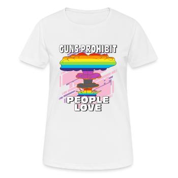 GUNS PROHIBIT PEOPLE LOVE - Women's Breathable T-Shirt - white - Front - AI Model Female 172 dark (172cm)