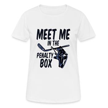 Meet Me In The Penalty Box 2 - Frauen T-Shirt atmungsaktiv - Weiß - Vorne - AI Model Female 172 dark (172cm)