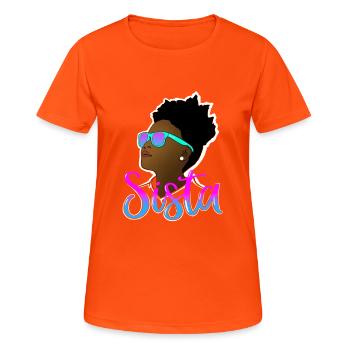 Sista - Women's Breathable T-Shirt - neon orange - Front - AI Model Female 172 dark (172cm)