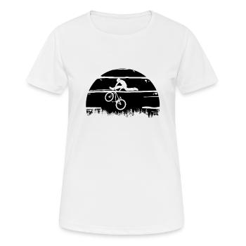 Dirt Bike - BMX - Mountainbike - Trick Sprung - Frauen T-Shirt atmungsaktiv - Weiß - Vorne - AI Model Female 172 dark (172cm)