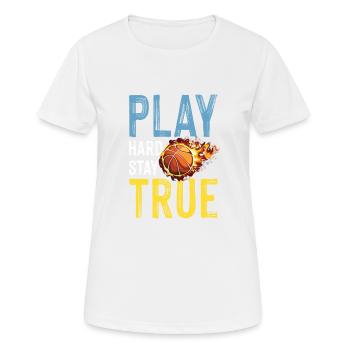 Basketball drôle de dicton - T-shirt respirant Femme - blanc - Devant - AI Model Female 172 dark (172cm)