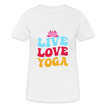 Cours d’instructeur de professeur de yoga d’amour en direct - T-shirt respirant Femme - blanc - Devant - AI Model Female 172 dark (172cm)