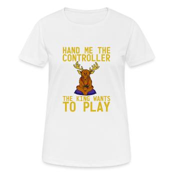 Donnez-moi la manette, le roi veut jouer 4 - T-shirt respirant Femme - blanc - Devant - AI Model Female 172 dark (172cm)