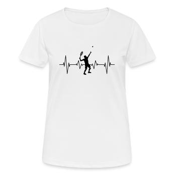 Herzschlag Tennisspieler, Aufschlag, Tennisball - Frauen T-Shirt atmungsaktiv - Weiß - Vorne - AI Model Female 172 dark (172cm)