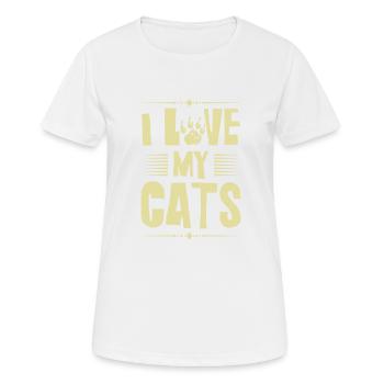 I Love my Cats - Women's Breathable T-Shirt - white - Front - AI Model Female 172 dark (172cm)