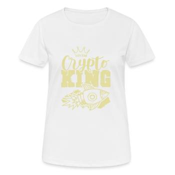 Crypto King - Frauen T-Shirt atmungsaktiv - Weiß - Vorne - AI Model Female 172 dark (172cm)