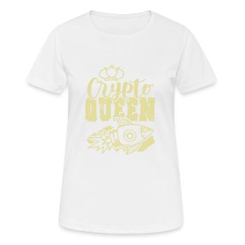 Crypto King - Frauen T-Shirt atmungsaktiv - Weiß - Vorne - AI Model Female 172 dark (172cm)