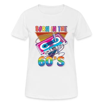 CASSETTE NÉE DANS LES ANNÉES 60 - T-shirt respirant Femme - blanc - Devant - AI Model Female 172 dark (172cm)