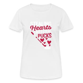 Stealing Hearts Like I Steal Pucks Valentine's Day - Women's Breathable T-Shirt - white - Front - AI Model Female 172 dark (172cm)