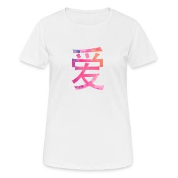 Amour écrit en caractères chinois - T-shirt respirant Femme - blanc - Devant - AI Model Female 172 dark (172cm)