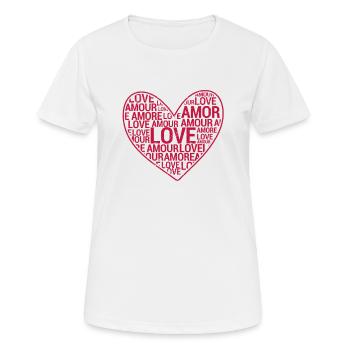 Love Amor Amour Amore Happy Valentine's Day - Women's Breathable T-Shirt - white - Front - AI Model Female 172 dark (172cm)