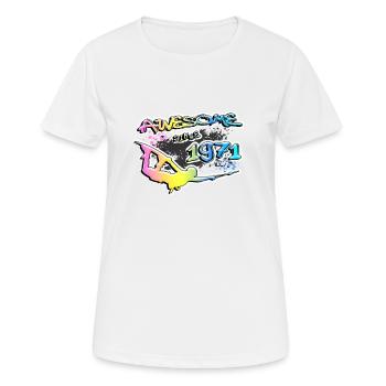 Génial depuis 1971. Wakeboard Lifestyle Vintage - T-shirt respirant Femme - blanc - Devant - AI Model Female 172 dark (172cm)