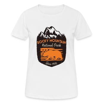 Rocky Mountain National Park US Flag Bear - Women's Breathable T-Shirt - white - Front - AI Model Female 172 dark (172cm)