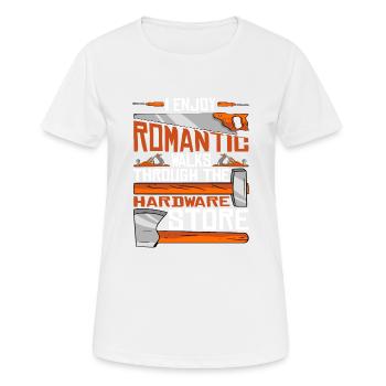 I Enjoy Romantic Walks Through Hardware Store 26 - Women's Breathable T-Shirt - white - Front - AI Model Female 172 dark (172cm)