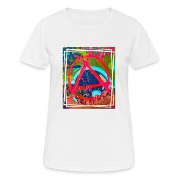 Anarchy Graffiti Bunt - Frauen T-Shirt atmungsaktiv - Weiß - Vorne - AI Model Female 172 dark (172cm)