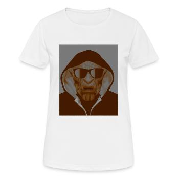 Ghetto Orc mit Sonnenbrille und Kapuze - Frauen T-Shirt atmungsaktiv - Weiß - Vorne - AI Model Female 172 dark (172cm)