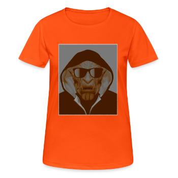 Ghetto Orc avec lunettes de soleil et capuche - T-shirt respirant Femme - orange néon - Devant - AI Model Female 172 dark (172cm)