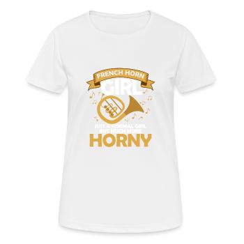 French Horn Girl Just a Normal Girl Hornist Horn - Women's Breathable T-Shirt - white - Front - AI Model Female 172 dark (172cm)