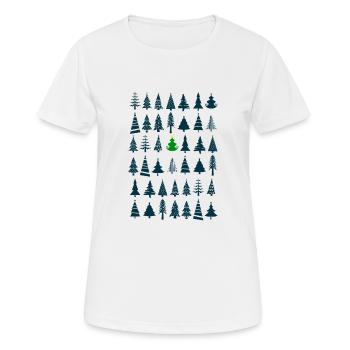 Étoile brillante sur motif d’arbre de Noël vert - T-shirt respirant Femme - blanc - Devant - AI Model Female 172 dark (172cm)