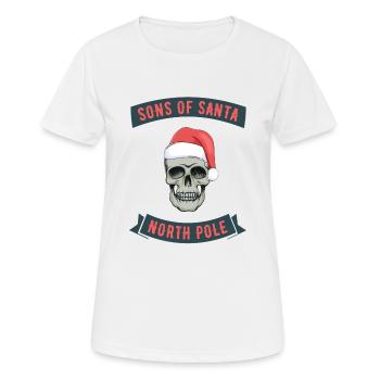 LES FILS DU PÔLE NORD DU PÈRE NOËL - T-shirt respirant Femme - blanc - Devant - AI Model Female 172 dark (172cm)