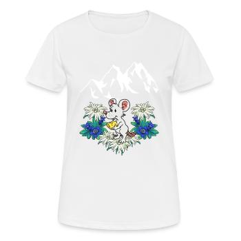 Austria Alps Cheese Enjoyment Swiss Mouse Rodent Child - Women's Breathable T-Shirt - white - Front - AI Model Female 172 dark (172cm)