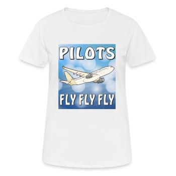 AIRPLANE PILOTS FLY FLY FLY - Women's Breathable T-Shirt - white - Front - AI Model Female 172 dark (172cm)