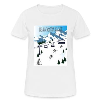 SCHI FAHREN RAMSAU - Frauen T-Shirt atmungsaktiv - Weiß - Vorne - AI Model Female 172 dark (172cm)