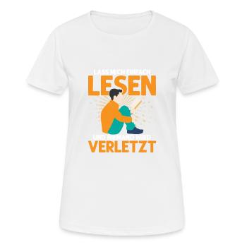 Lass mich einfach lesen und niemand wird verletzt - Frauen T-Shirt atmungsaktiv - Weiß - Vorne - AI Model Female 172 dark (172cm)