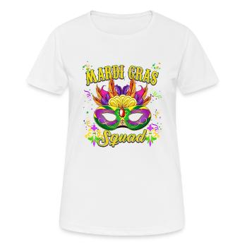 Célébration du Festival du Mardi Gras - Escouade du Mardi Gras - T-shirt respirant Femme - blanc - Devant - AI Model Female 172 dark (172cm)