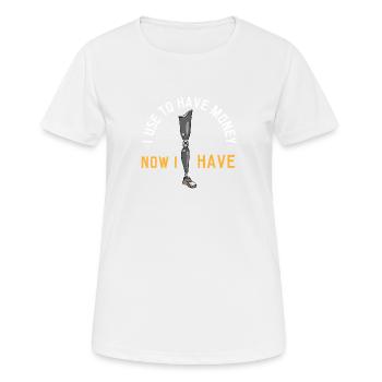 Amputation Bein Protese Cyborg Unfall Arm - Frauen T-Shirt atmungsaktiv - Weiß - Vorne - AI Model Female 172 dark (172cm)