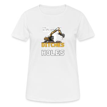 Opérateur de machine de chantier Pelle de chantier - T-shirt respirant Femme - blanc - Devant - AI Model Female 172 dark (172cm)