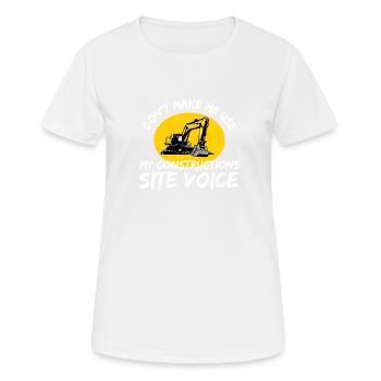Opérateur de machine de chantier Pelle de chantier - T-shirt respirant Femme - blanc - Devant - AI Model Female 172 dark (172cm)