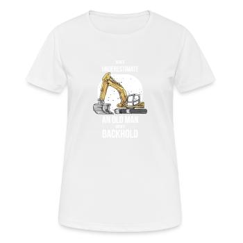 Opérateur de machine de chantier Pelle de chantier - T-shirt respirant Femme - blanc - Devant - AI Model Female 172 dark (172cm)