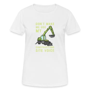 Opérateur de machine de chantier Pelle de chantier - T-shirt respirant Femme - blanc - Devant - AI Model Female 172 dark (172cm)