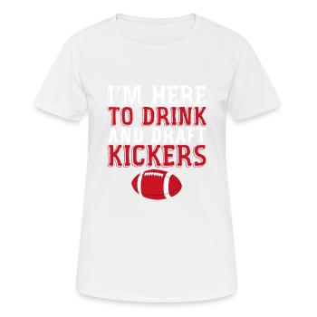 Je suis ici pour boire et rédiger des kickers 4 - T-shirt respirant Femme - blanc - Devant - AI Model Female 172 dark (172cm)